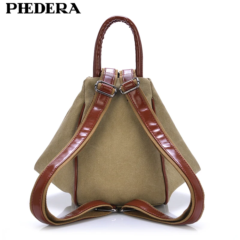 PHEDERA Классический женский винтажный холщовый рюкзак корейская мода подростковый