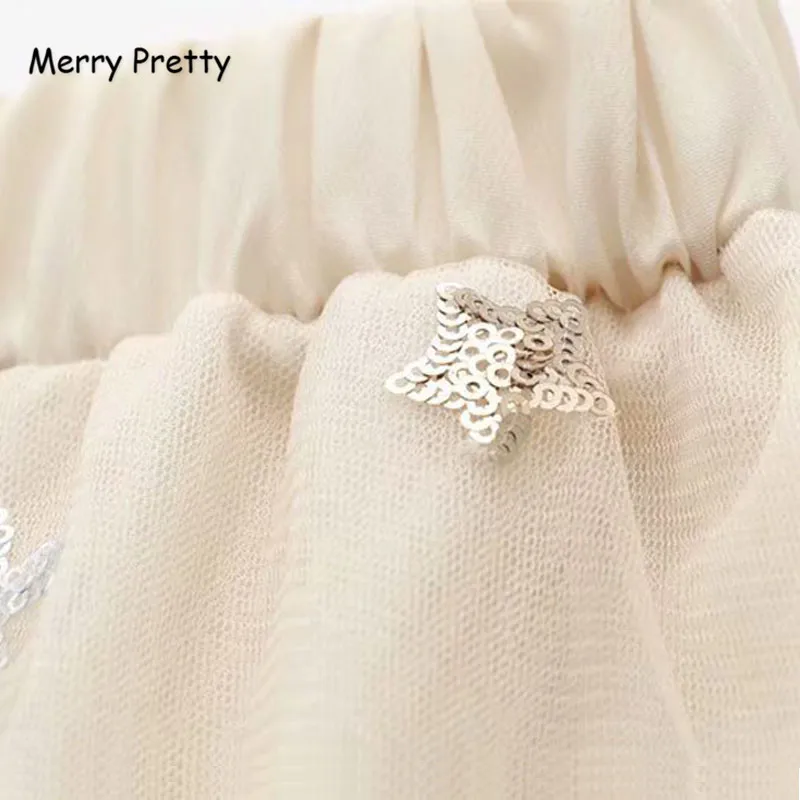 Merry Pretty, высококачественная, элегантная, фатиновая, длинная, плиссированная юбка, для женщин, со звездами, вышивка, а-силуэт, пачка, кружевная, сетчатая юбка, для женщин, юбка миди