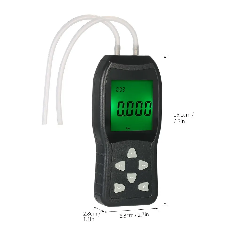 Цифровой манометр для труб Дифференциальный Манометр с ЖК-подсветкой манометры