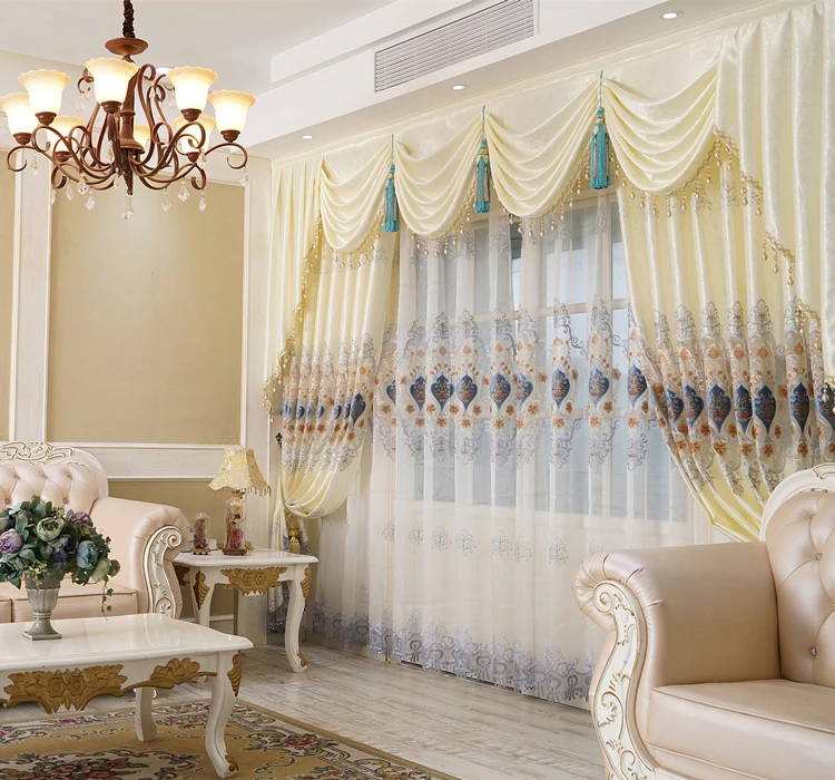 Шторы на заказ роскошные европейские водорастворимые ажурные белые тканевые