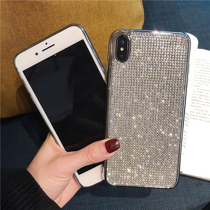 GURIOO роскошный полностью в камнях Защитная крышка для iPhone 6 6s 7 8 Plus X XR XS Max блестящее