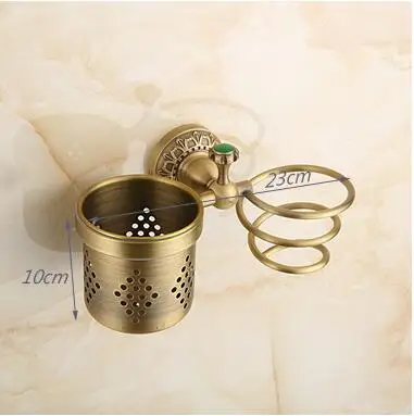 

Bathroom antique brass blower shelf hair dryer rack dryer rack Households Rack Hair Blow Dryer Holder tooth brush Shelf