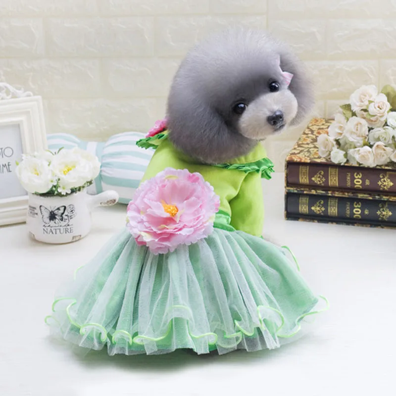 Зимняя одежда для собак бархат цветок собака платье юбка принцессы костюм