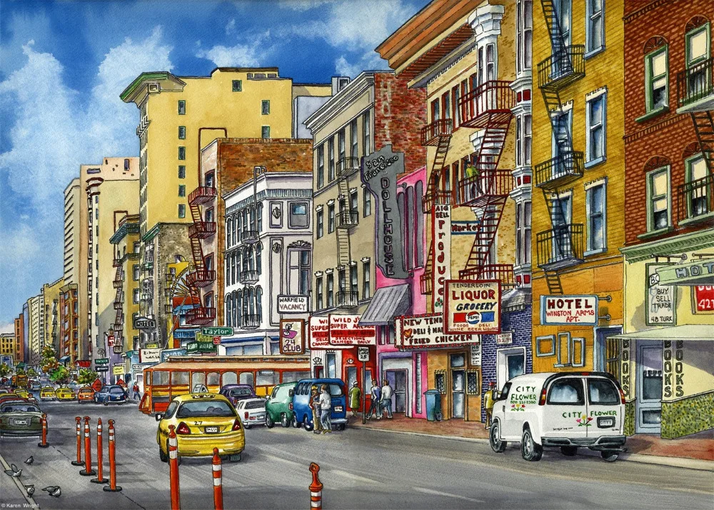 Поп-карта геометрических видео Сан-Франциско классический винтажный Ретро