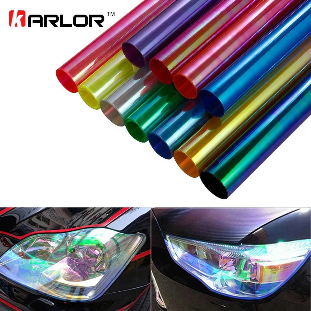 

30cm*150cm Car Headlight Fog Light Taillight Tint Reflective Chameleon Vinyl Films Sheet Auto Lamp Light Sticker Car Styling