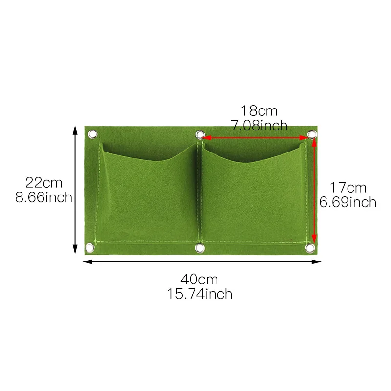 2 grid green Настенные подвешиваемые посадочные сумки 24 размера, зеленые сумки для выращивания растений, вертикальная садовая растительная гостиная сумка для бонсай с цветами, товары для дома - Цвет: 2 grid green