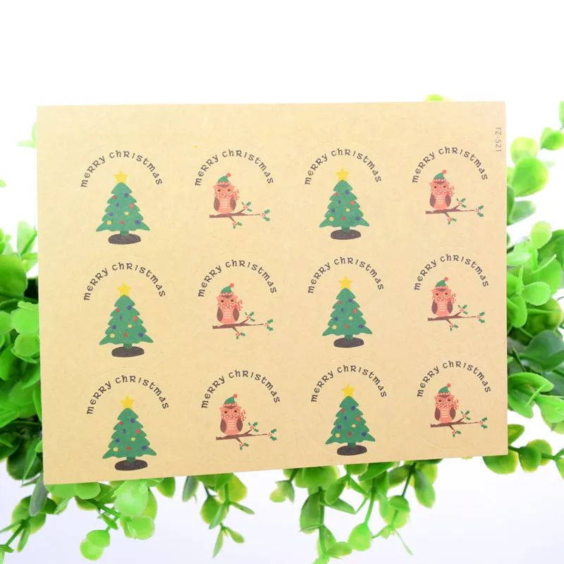 Ручная работа с Рождеством Скрапбукинг этикетки из крафт бумаги конверты