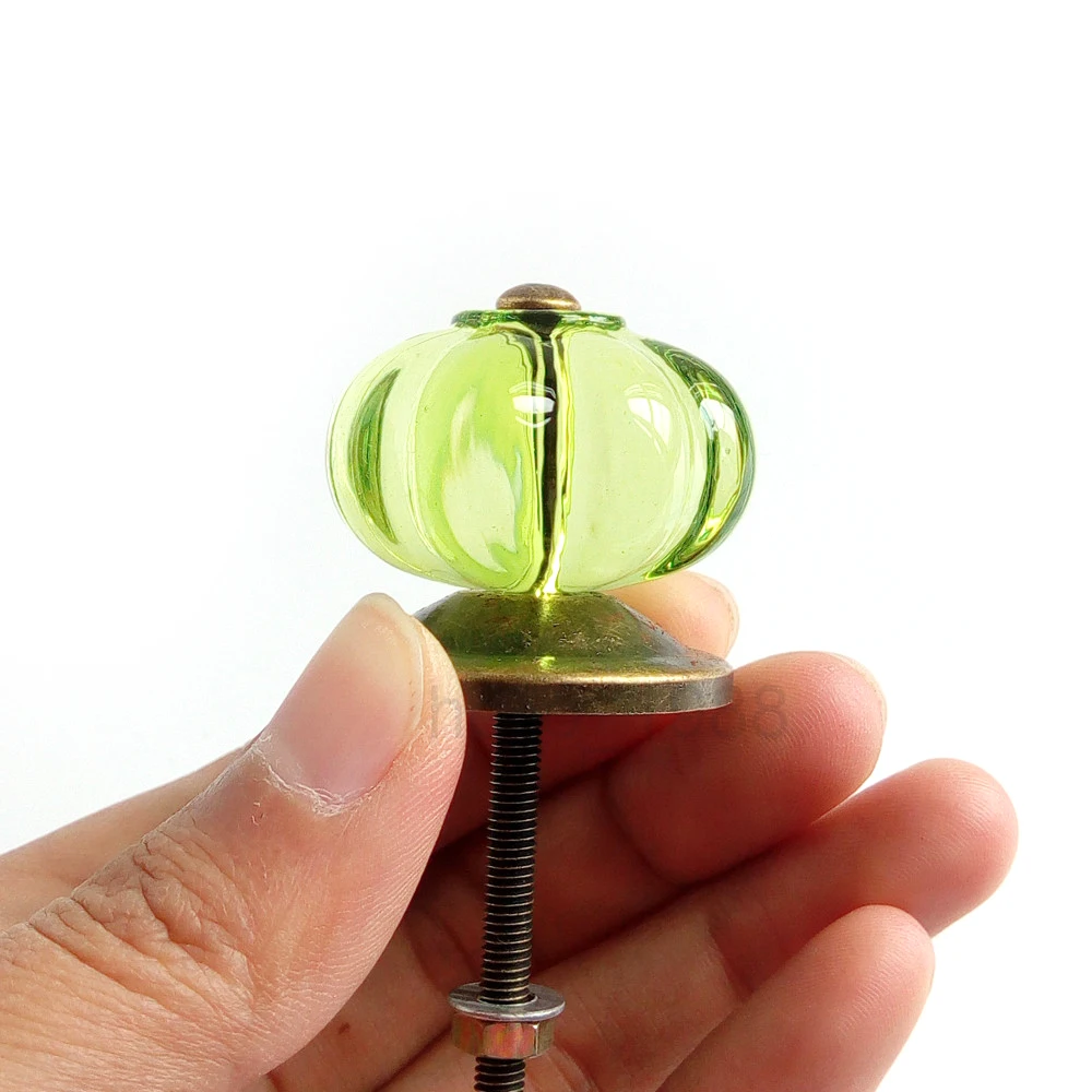 Зеленая акриловая ручка шкафа 34 мм для выдвижного ящика мебели кухни комода |