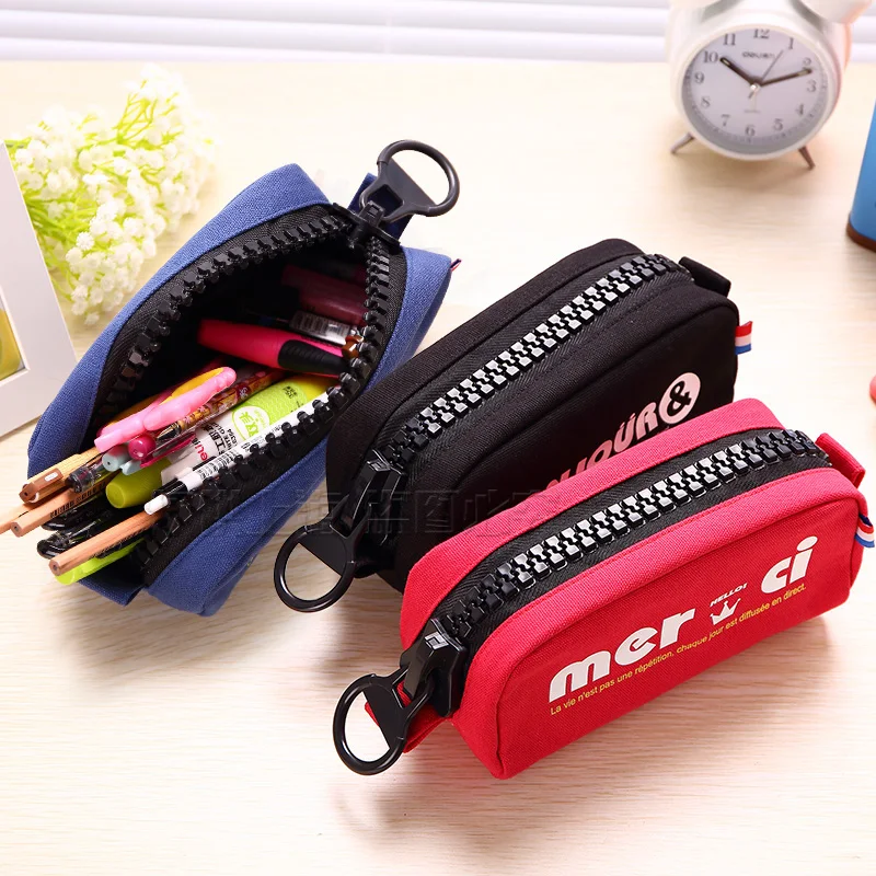 1 шт./лот милый классический 3 цветный холщовый вместительный пенал и для