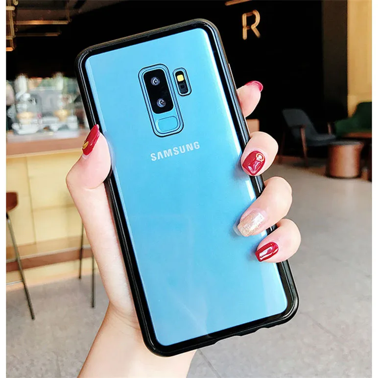Магнитный поглощающий чехол для телефона Samsung Galaxy S8 S9 Plus Note 8 9 закаленное стекло