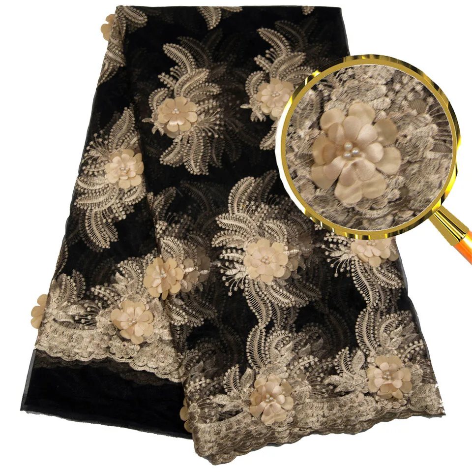 

African lace fabric 5yds/pce by dhl laser cut with stones for women party dresses new arrival high quality nigerian fabrics A15