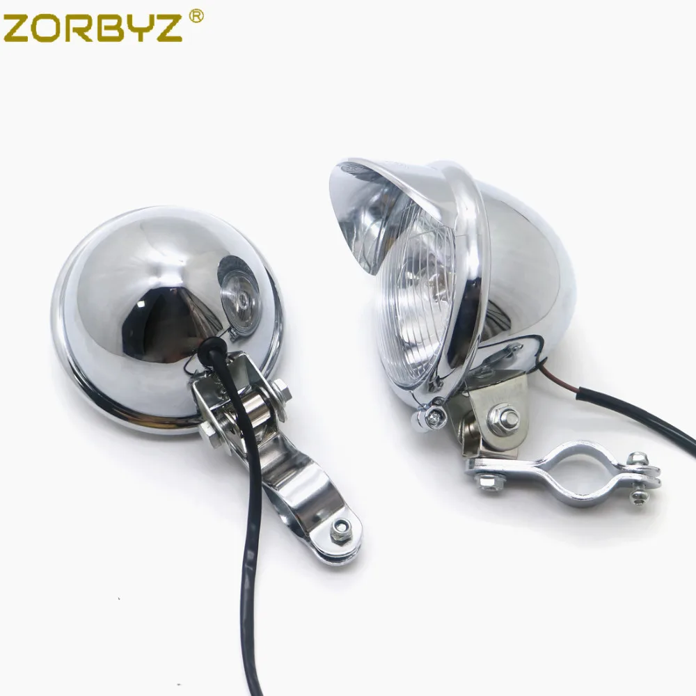 ZORBYZ мотоциклетная хромированная противотуманная фара с рулонной клеткой для