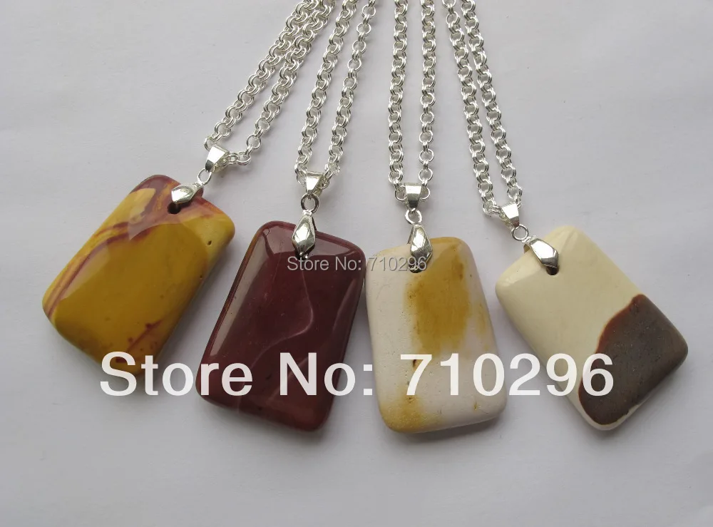 Оптовая продажа, ожерелье из натуральной яшмы мукаит 10 шт./лот с цепочкой