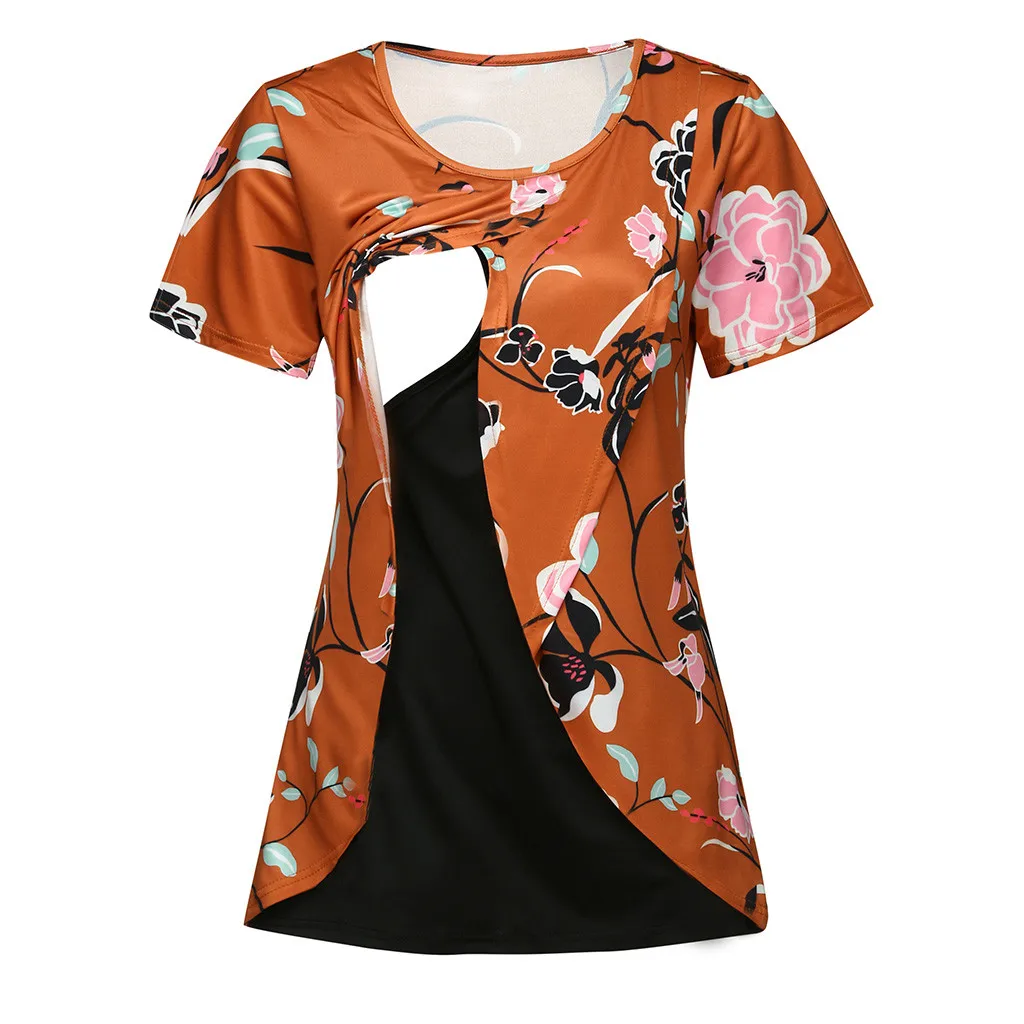 Women Pregnant Maternity Clothes Mom Nursing Top Floral Print Pregnancy Shirt Tops Breastfeeding Ropa Embarazada | Мать и ребенок