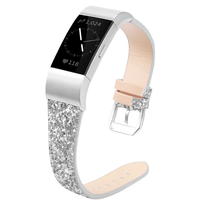 Босоножки на высоком каблуке BlingBling резинок для браслета Fitbit Charge 2 кожи