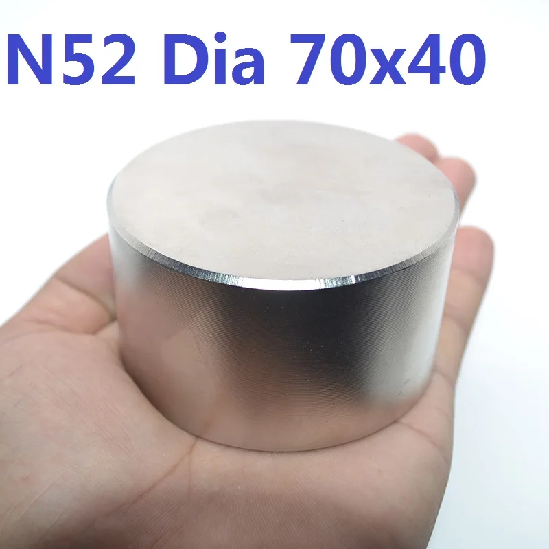 

1PC N52 Dia 70mm x 40mm magnet Super strong round Neodymium magnet strongest permanent powerful magnetic
