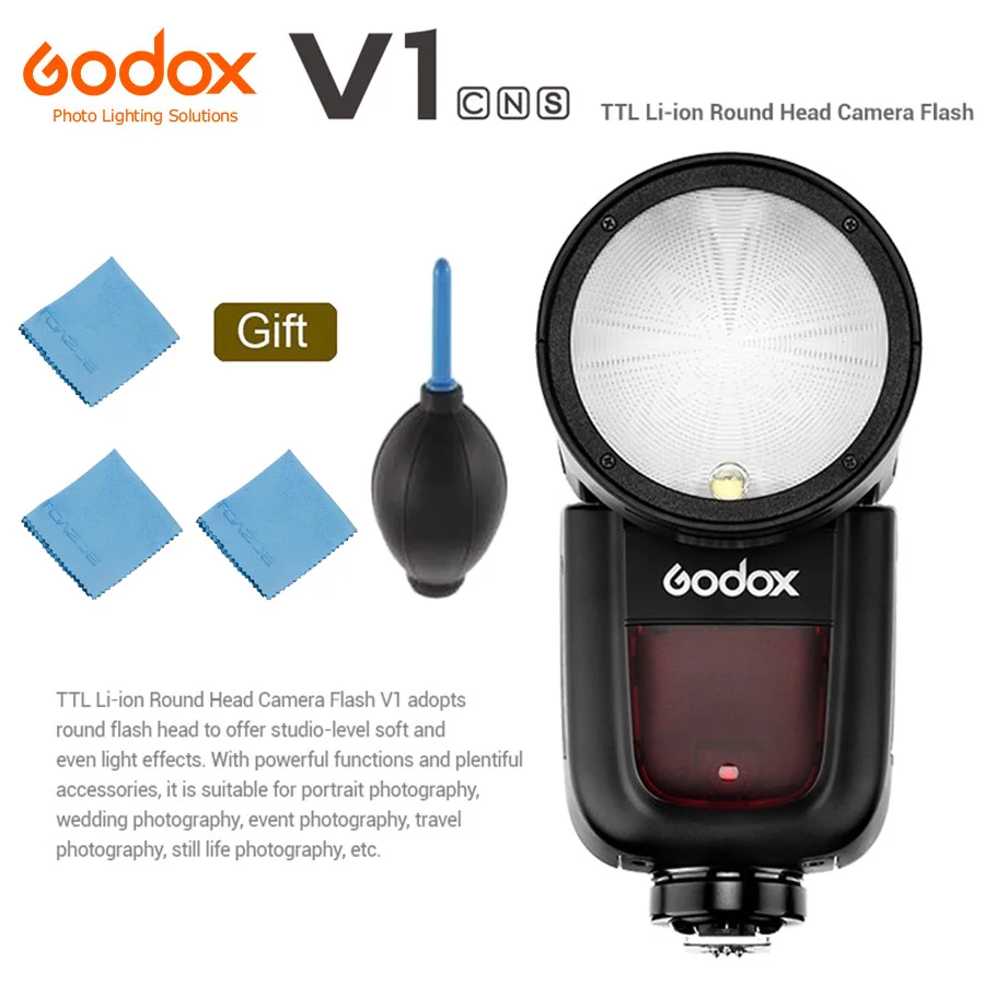Вспышка Godox V1 Flash V1C V1N V1S V1F V1O TTL 1/8000s HSS|Фотовспышки| |