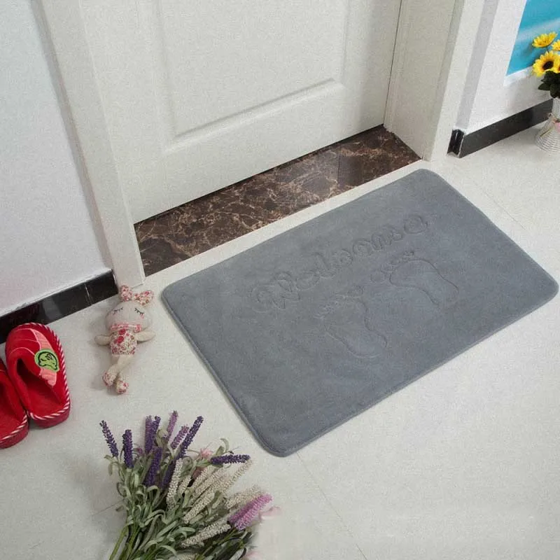 grey foot Нескользящий абсорбирующий ковер для кухонной ванны, мягкий коврик из пены с эффектом памяти, коврик для ванной комнаты, коврик для ног - Цвет: grey foot