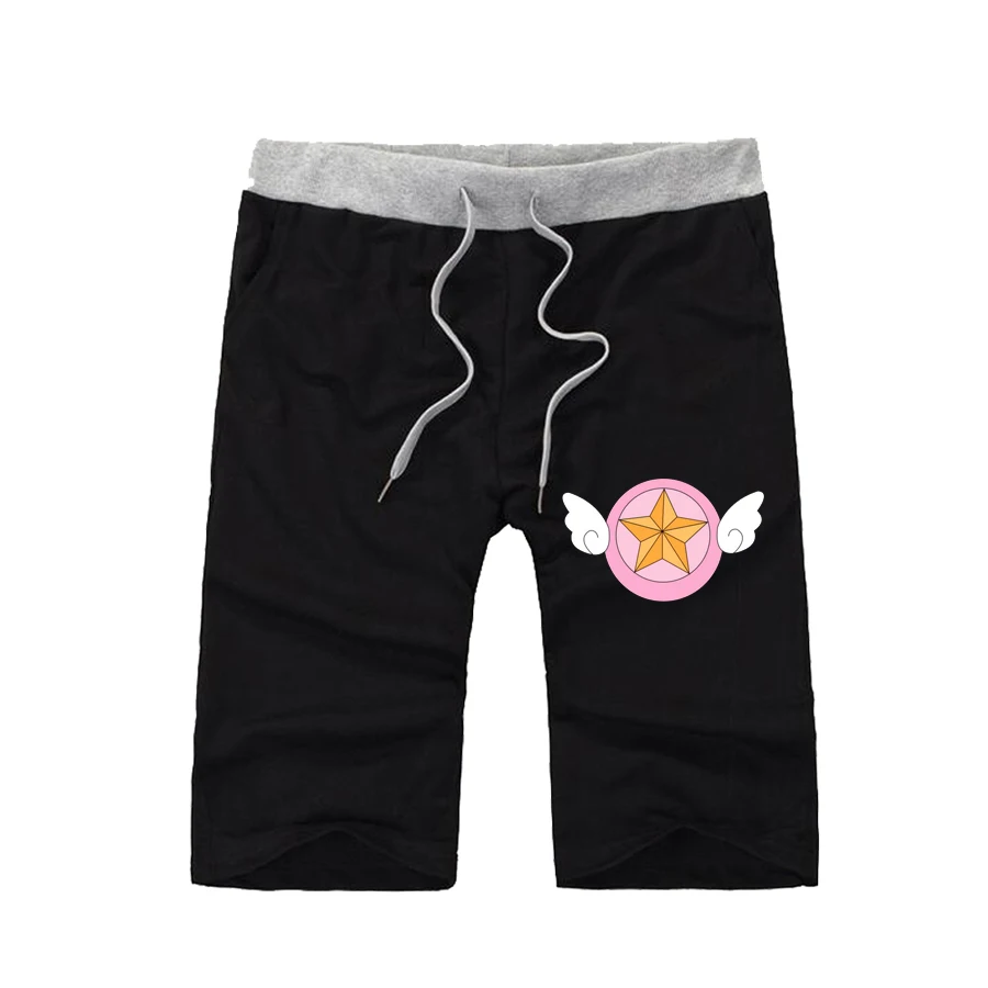 

anime Card Captor Sakura shorts Men Short Sweatpants Workout Solid Knee Length Short Pants Casual shorts teenagers