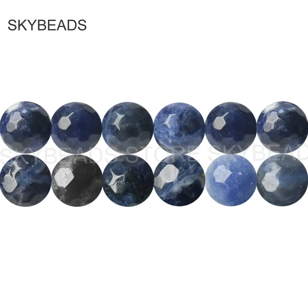 

Loose Beads Materials for DIY Jewelry Craft Making Faceted Blue Sodalite Semi Precious Stone 4 6 8 10 12mm Spacer Beads Strands