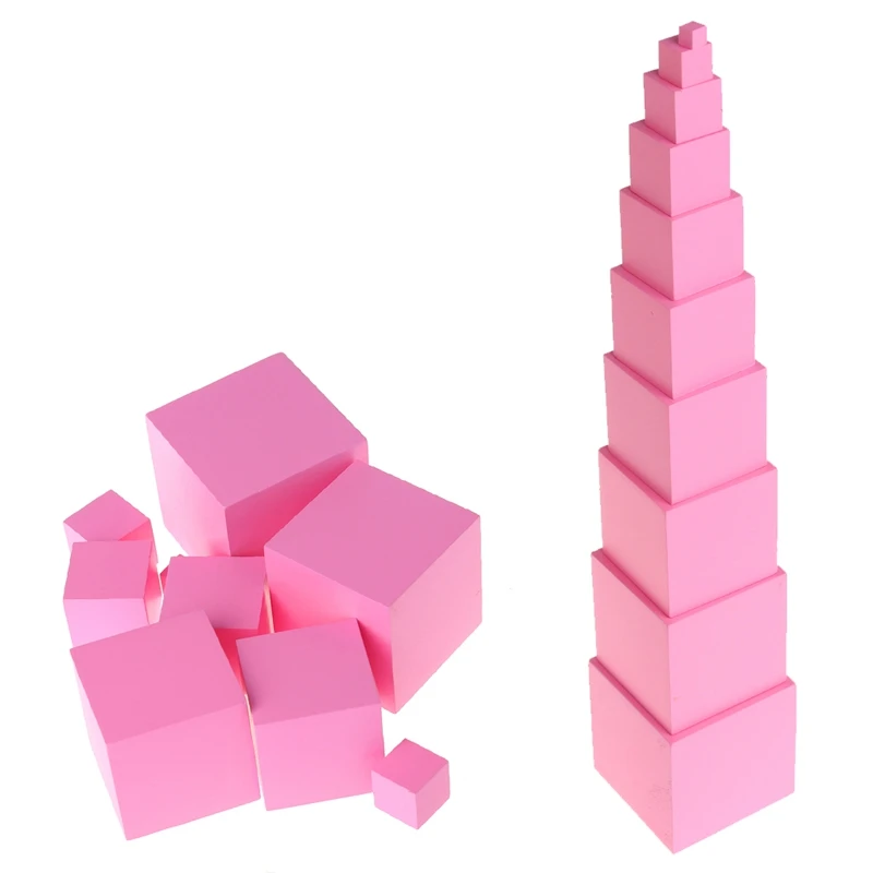 

Montessori Sensorial Materials Tower Family Set Wooden Building Blocks Toy Kid