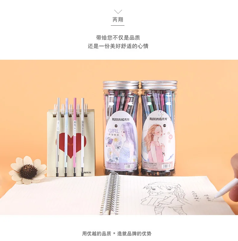 80 шт Kawaii gelpen автоматическая заправка из 2 предметов gelpen 0,25/0,28/0,35/0,38/0,5 мм с черными чернилами микс модных дизайнов и плавность линий Самые низкие цены