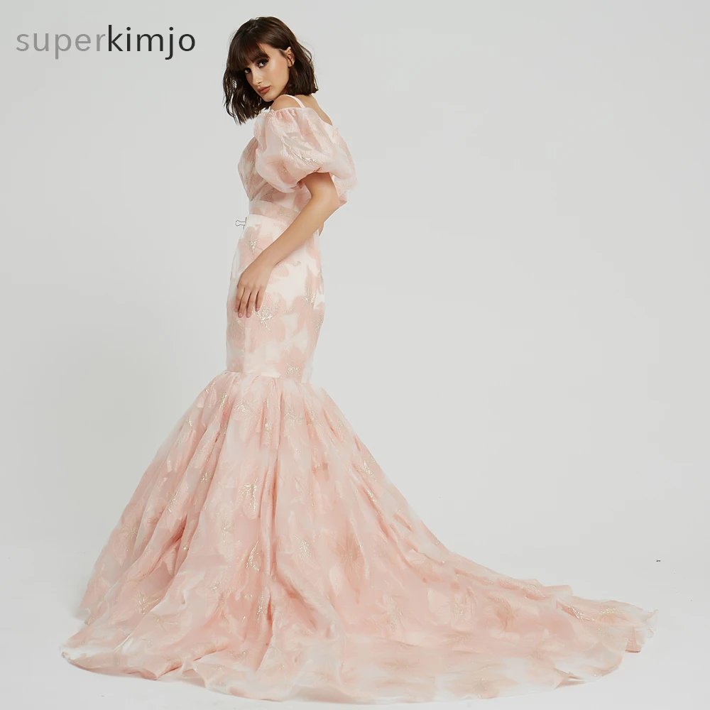 Kimjobridal/розовые платья для выпускного бала с коротким рукавом милым вырезом