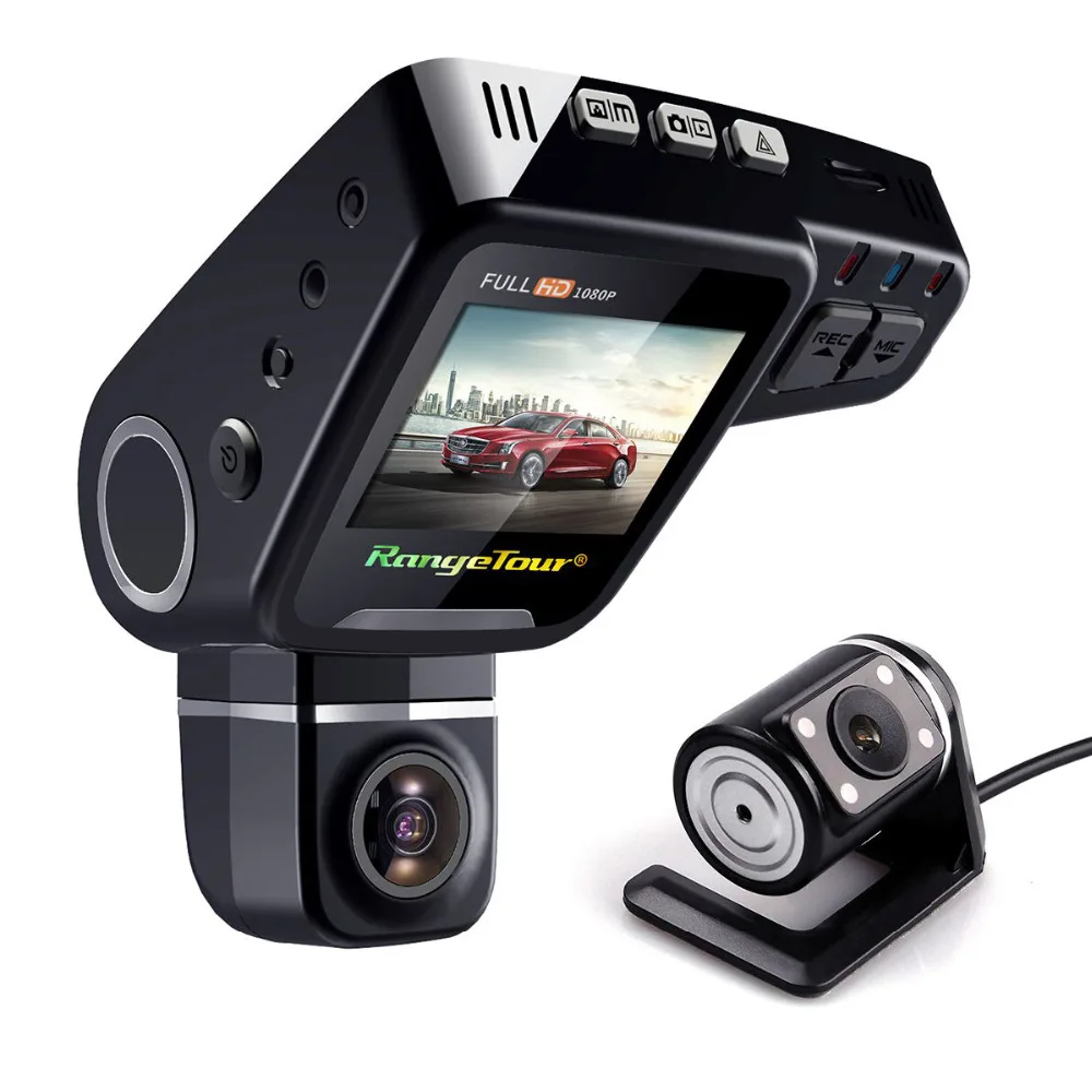 Range Tour C10s Plus Мини Автомобильный видеорегистратор с поворотом на 360 градусов видеорегистратор с двойным объективом спереди 1080P сзади 480P видеорекордер " экран дисплей