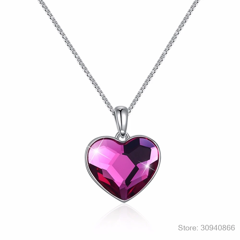 LEKANI, оригинальные кристаллы от Swarovski, подвеска в виде сердца, ожерелье для женщин, шикарное Серебро S925 пробы, ожерелье для влюбленных, подарок на день Святого Валентина