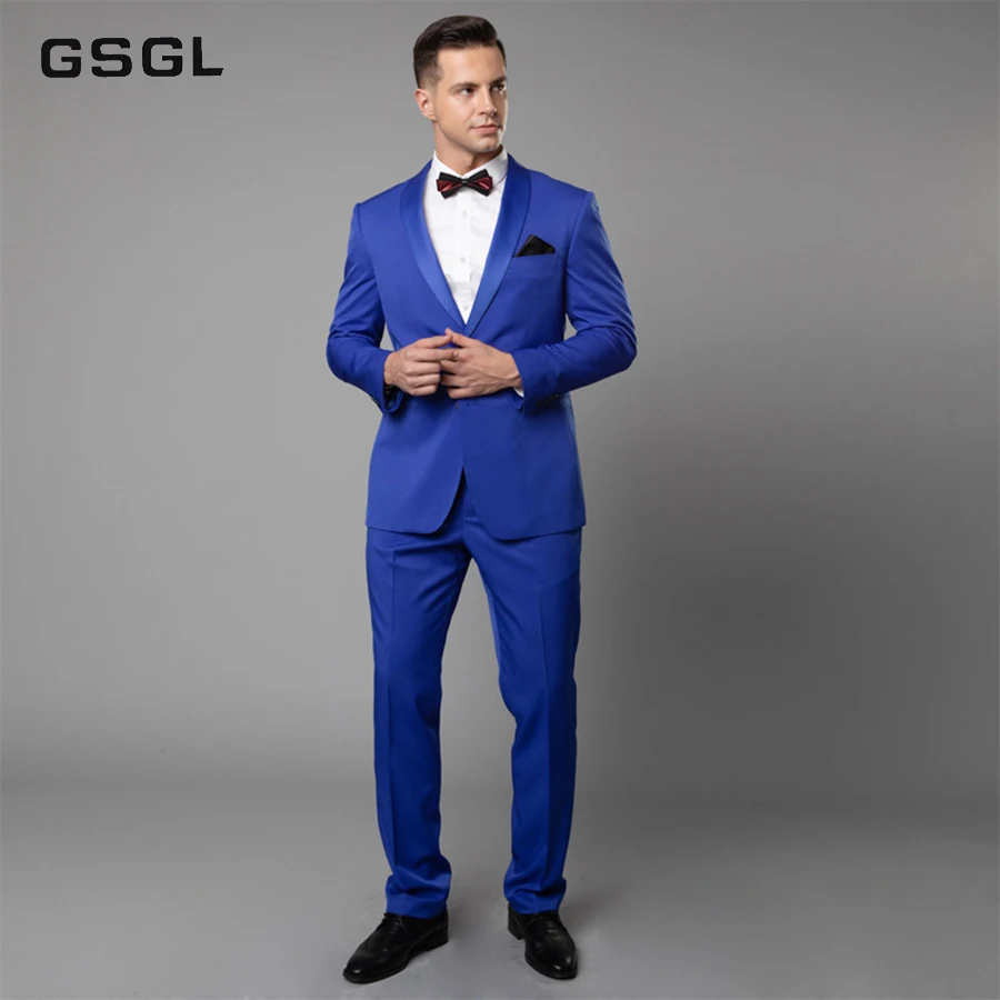 Men's Suit Slim Fit Two Button 2 Piece Suit Blazer Dress Business Jacket & Pants Men Suits for Wedding Party