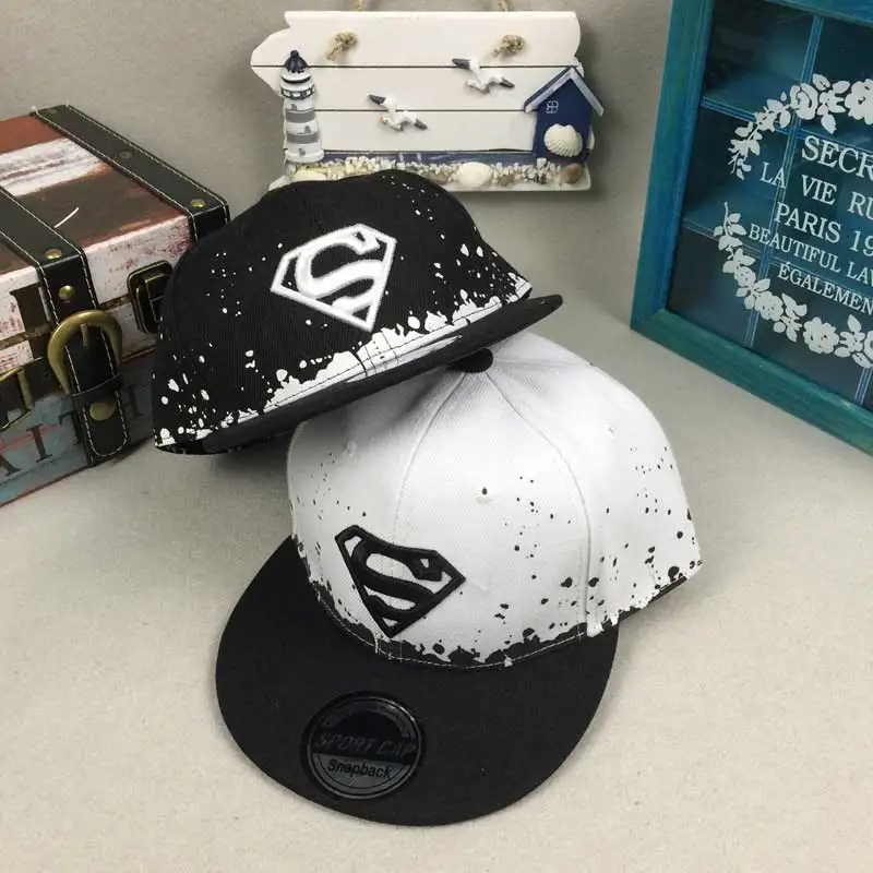 Бэтмен Супермен Детская Бейсбол Кепки плоским Snapback шляпа в стиле хип-хоп для мальчиков и девочек Шапки Регулируемая взрослых точки вышивка мультфильм Кепки s