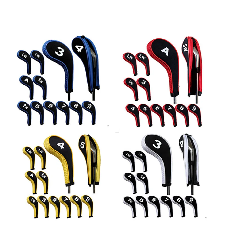 2020 Горячая продажа 12 шт для клюшек гольфа железная крышка Неопреновая на молнии