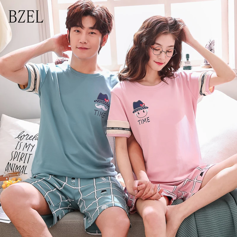 BZEL новинка 2019 модные пижамы для влюбленных девушек с коротким рукавом