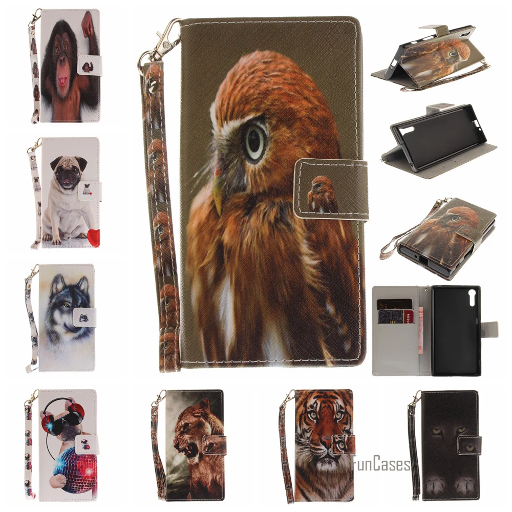 Нарисованными животными из искусственной кожи флип чехол для Sony Xperia XZ C6 Орел