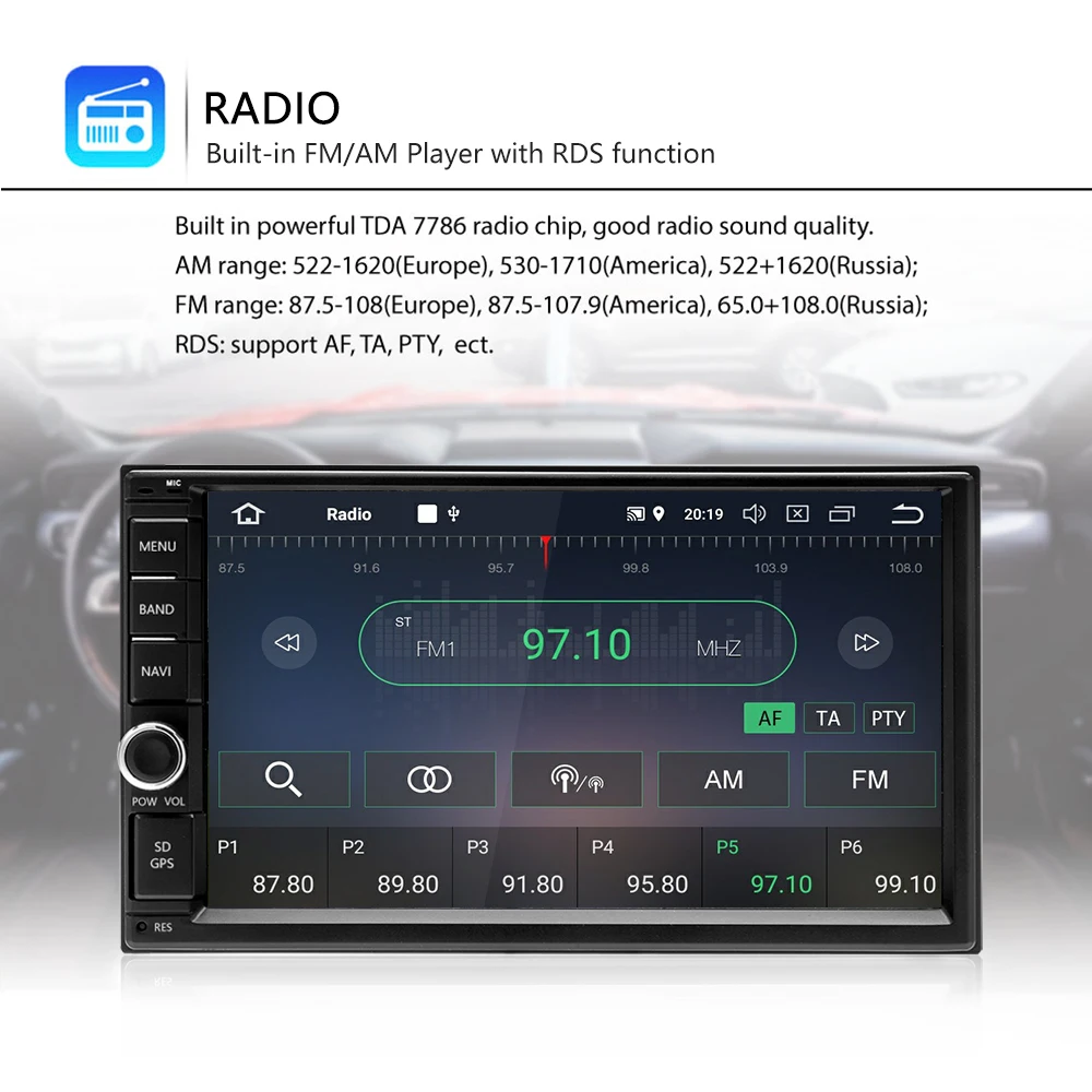 Podofo Android 8 0 2 Din автомобильное радио 7 &quotВосьмиядерный 4G + 32G 2Din Аудио Стерео GPS