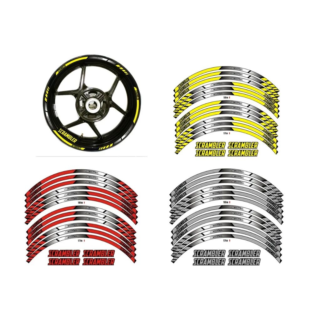 For ducati scrambler high quality motorcycle wheel decals waterproof Reflective stickers rim stripes | Автомобили и мотоциклы