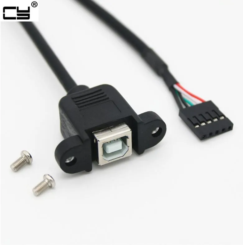 Dupont Однорядный шаг 2 54 мм PH2.54 5Pin гнездо к USB 0 Тип B Гнездо f/f винт с замком Панель