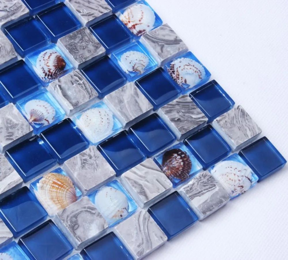 Серый деревянный мраморный камень смешанные синие кристаллы стеклянная смола