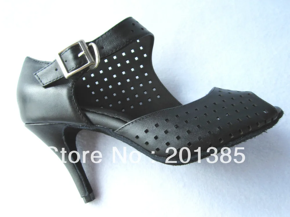 Женская обувь для бальных танцев черная кожаная латиноамериканских сальсы новая