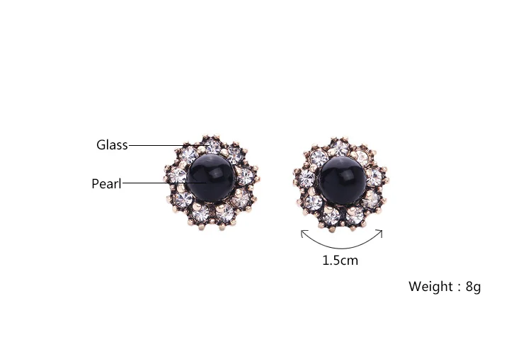 Оптовая цена новейшая Классическая серьга в форме цветка черные серьги из смолы