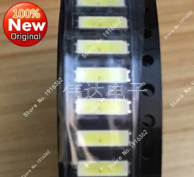 200 шт./лот светодиодная 7020 ультра яркая 60LM лампа подсветки светильник LED SMD ТВ