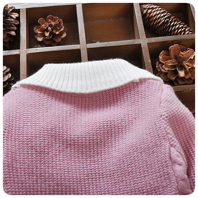 

GEMTOT Autumn winter infant sweater new fashion long-sleeved cotton Thick warm top coat For 0-2 year old baby girl k1