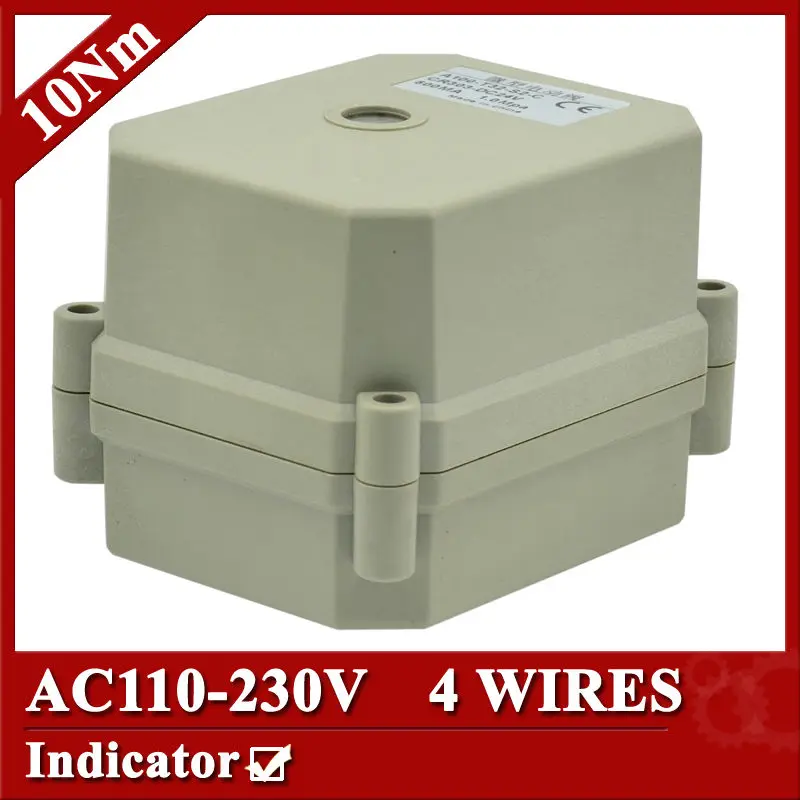 

AC110-230V Electric Valve Actuator, 4 Wires(CR401) Water Valve Open/Close Controller, 10Nm Motorized Valve Motor with Indicator