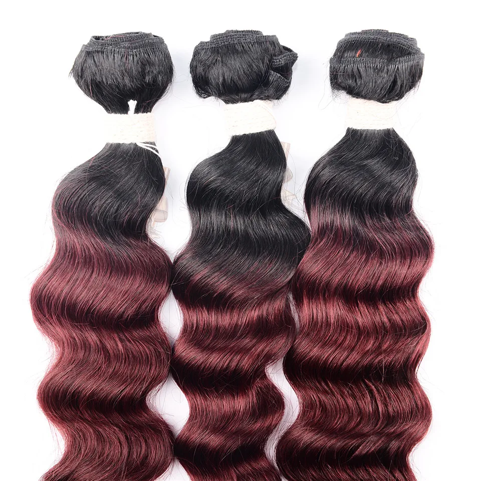 Шоколад человеческих волос Связки 100% Необработанные 2 шт. свободная волна ломбер