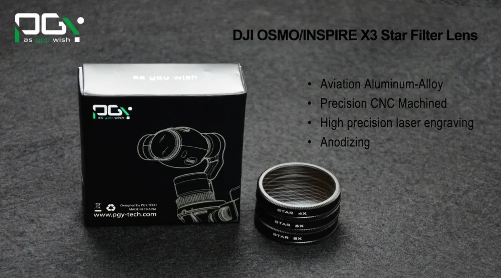 PGY 4X 6X 8X Звездный фильтр ночной для DJI OSMO INSPIRE 1 X3 объектива камеры Drone аксессуары |