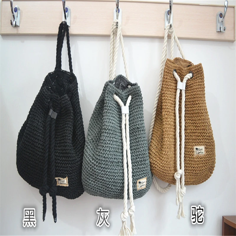 Летняя сумочка из соломы женский рюкзак модный для девочек Mochila дорожная пляжная