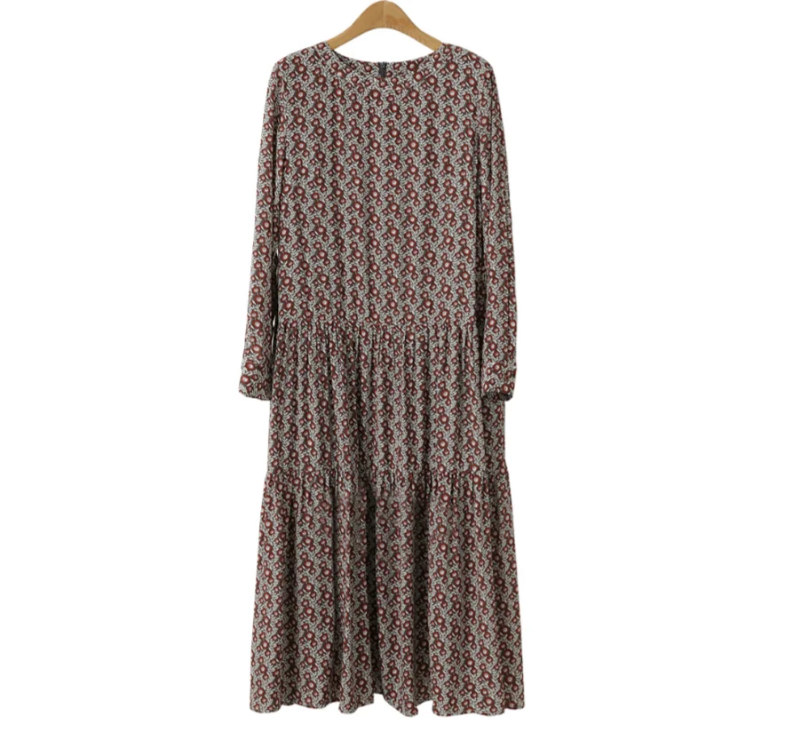 Новинка Весна Европейский стиль плюс размер 4XL цветочный женский Vestidos o-образный вырез с длинным рукавом Женские платья свободный уличный бренд халат