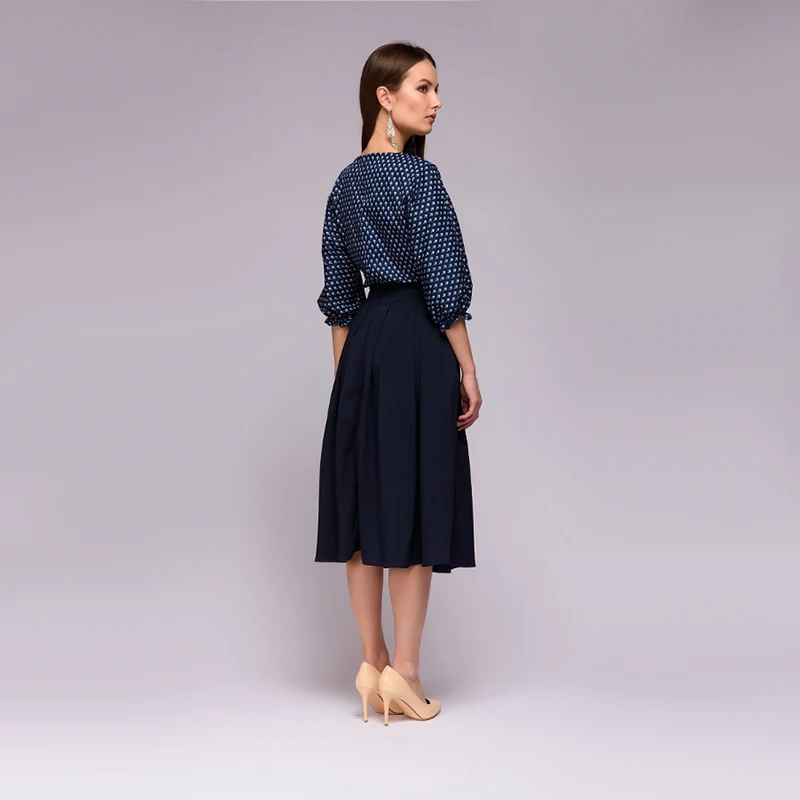 Для женщин Винтаж Цветочный принт Фонари рукавом элегантное платье с коротким