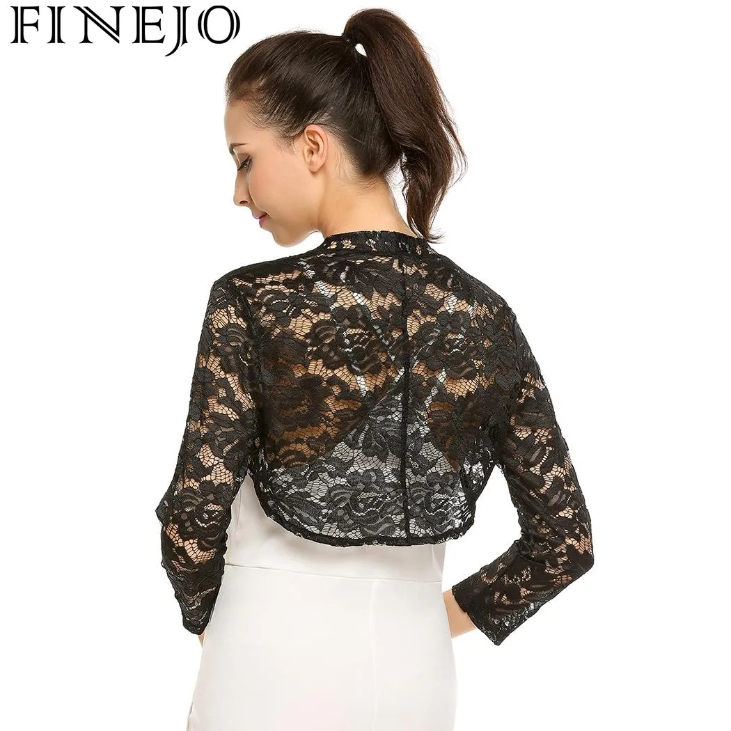 FINEJO лето осень кардиганы модные повседневные для женщин 3/4 рукав Цветочный