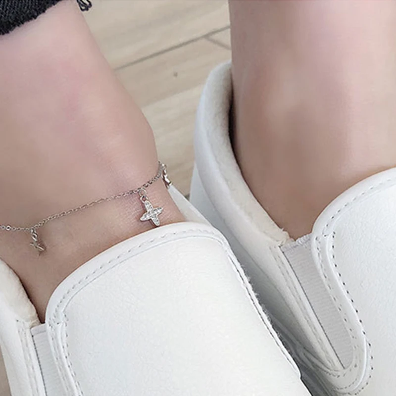 Браслеты на ногу женские из серебра 925 пробы амулетные ювелирные украшения для